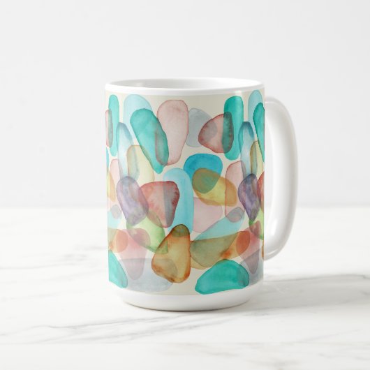 Farbiges Strandglas Kaffeetasse (VorderseiteRechts)