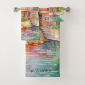 Farbiges Strandhaus Badhandtuch Set (Insitu)