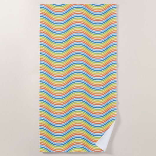 Farbiges Strandtuch von Wavy Lines (Vorderseite)