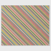 Farbiges Streifenmuster auf rustikalen Imitaten br Geschenkpapier (Flach)