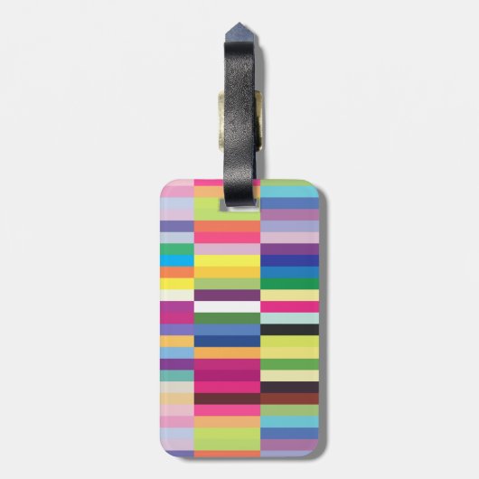 Farbiges Streifenmuster Gepäckanhänger (Rückseite vertikal)