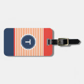 farbiges Streifenmuster mit Monogramm Gepäckanhänger (Vorderseite horizontal)