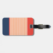 farbiges Streifenmuster mit Monogramm Gepäckanhänger (Rückseite horizontal)