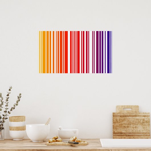 Farbiges Strichcode-Poster Poster (Küche)