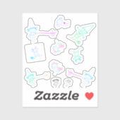 Farbiges Strichmännchen Hexen Sticker für iPhone (Blatt)