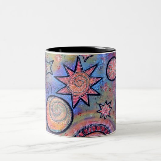 Farbiges, stumpfes Himmelsbild Zweifarbige Tasse (Mittel)