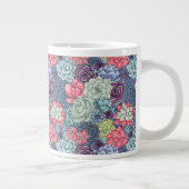 Farbiges, sukkulentes Muster Jumbo-Tasse (Rechts)