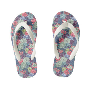 Farbiges, sukkulentes Muster Kinderbadesandalen