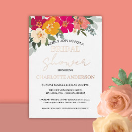 Farbiges Summer Garden Blumengebirge Brautparty Go Folieneinladung