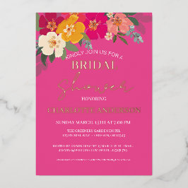 Farbiges Summer Garden Blumengebirge Brautparty Go Folieneinladung