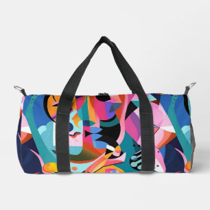 Farbiges Surreal-Abstraktes Muster Duffle Bag