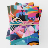Farbiges Surreal-Abstraktes Muster Geschenkpapier Set (Beispiel)