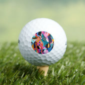 Farbiges Surreal-Abstraktes Muster Golfball (Insitu T-Shirt)