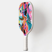 Farbiges Surreal-Abstraktes Muster Pickleball Schläger (Links)