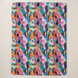 Farbiges Surreal-Abstraktes Muster Sherpadecke