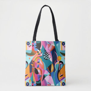 Farbiges Surreal-Abstraktes Muster Tasche