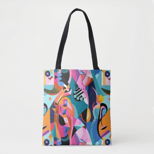 Farbiges Surreal-Abstraktes Muster Tasche (Vorderseite)