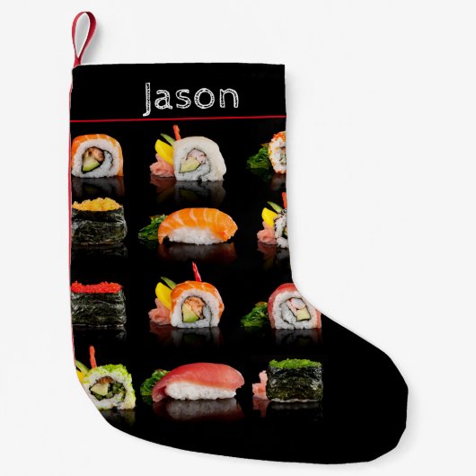 farbiges Sushi-Foto Kleiner Weihnachtsstrumpf (Vorderseite)