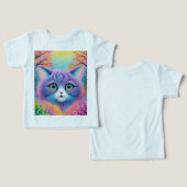 Farbiges Süße Tier Print T - Shirt (Design Vorderseite & Rückseite)