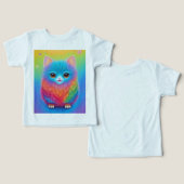 Farbiges Süße Tier Print T - Shirt (Design Vorderseite & Rückseite)