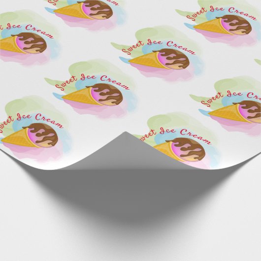 Farbiges Süßeis in einem Kegel Geschenkpapier (Ecke)