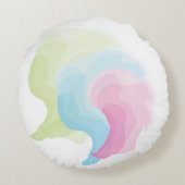 Farbiges Süßeis in einem Kegel Rundes Kissen (Rückseite)