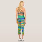 Farbiges Swirbeldesign Capri Leggings (Rückseite)