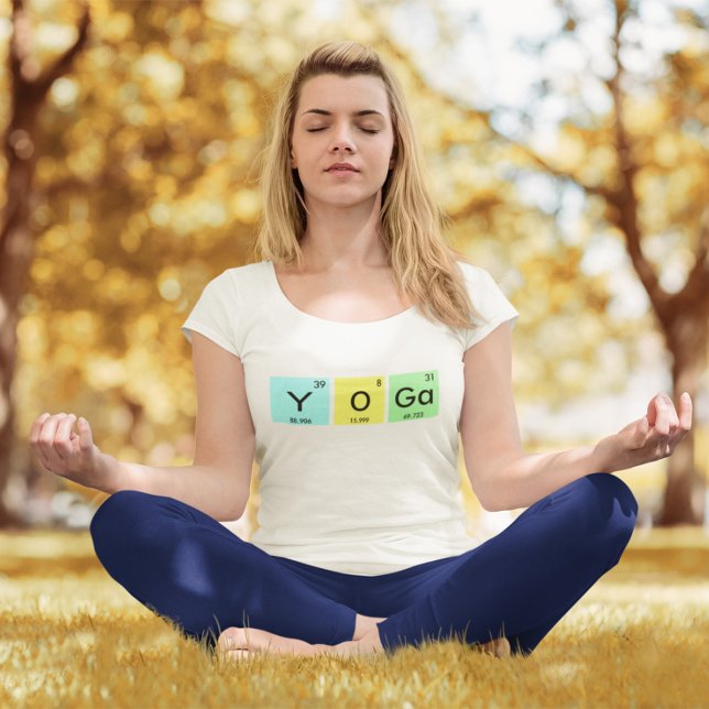 Farbiges Symbol für das chemische Element Yoga T-Shirt