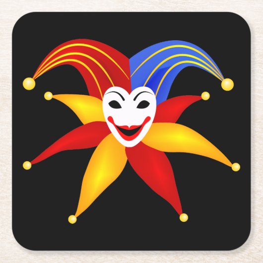 Farbiges Symbol für den Joker der Karte Rechteckiger Pappuntersetzer (Vorderseite)