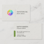 Farbiges Symbol für Finanzwachstum | Investitionen Visitenkarte (Vorne/Hinten)