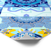 Farbiges symmetrisches, nahtloses Muster, Design i Poster (Ecke)