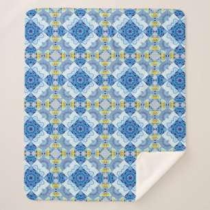 Farbiges symmetrisches, nahtloses Muster, Design i Sherpadecke