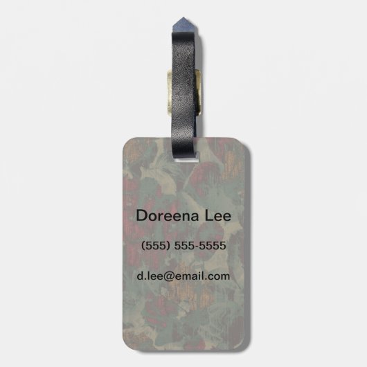 Farbiges Tarnmuster der Blume Gepäckanhänger (Rückseite vertikal)