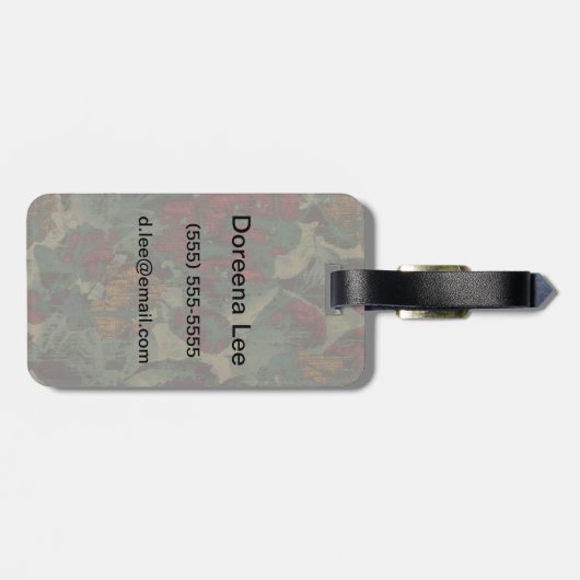 Farbiges Tarnmuster der Blume Gepäckanhänger (Rückseite horizontal)