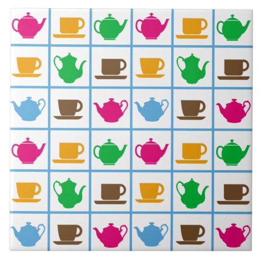 Farbiges Teelöffelmuster Fliese (Vorderseite)