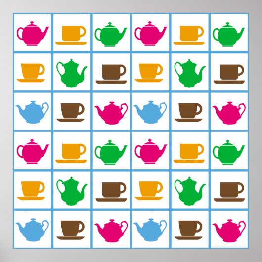 Farbiges Teelöffelmuster Poster (Vorne)