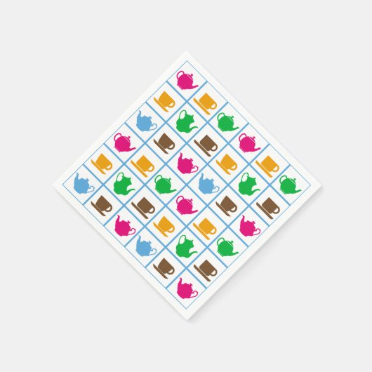 Farbiges Teelöffelmuster Serviette (Ecke)