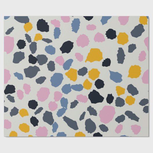 Farbiges Terrazzo-Muster Geschenkpapier (Flach)