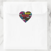 Farbiges Textdesign - Liebe Kiss Lips Herz-Aufkleber (Tasche)