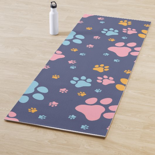 Farbiges Tierpfotenabdruckmuster Yogamatte (Beispiel)