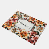 Farbiges Tiger Lily Design Fußmatte (Schrägansicht)