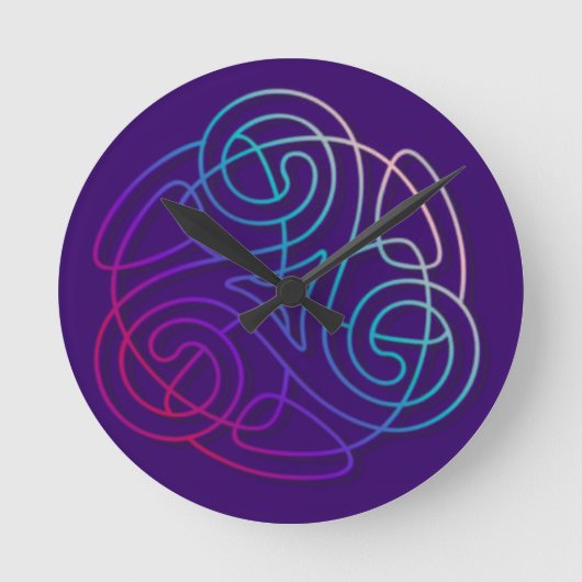 Farbiges Tiskele-Bild Runde Wanduhr (Vorderseite)