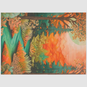 Farbiges Tissue of Batik Forest Art Seidenpapier