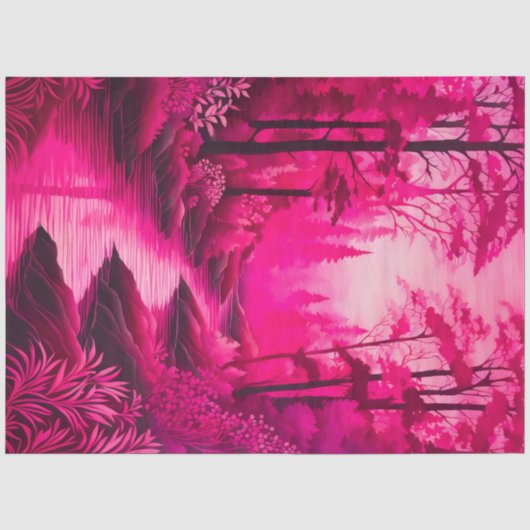 Farbiges Tissue of Batik Forest Art Seidenpapier (Vorderseite)