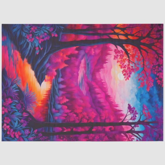 Farbiges Tissue of Batik Forest Art Seidenpapier (Vorderseite)