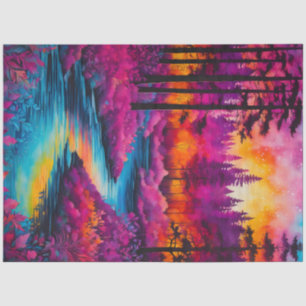 Farbiges Tissue of Batik Forest Art Seidenpapier