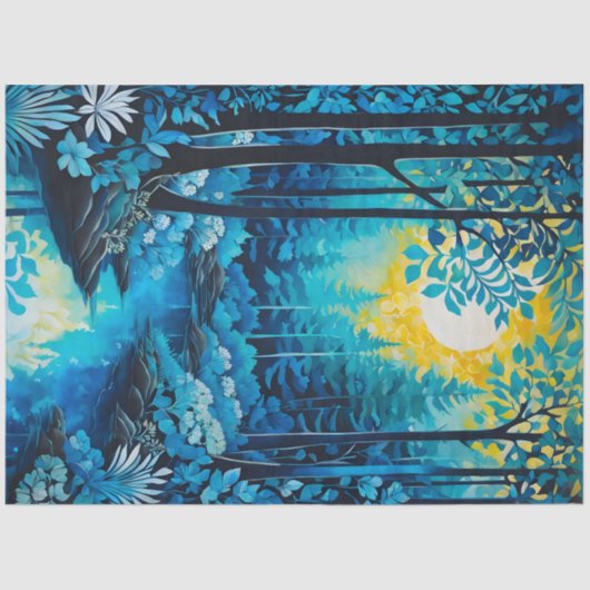 Farbiges Tissue of Batik Forest Art Seidenpapier (Vorderseite)