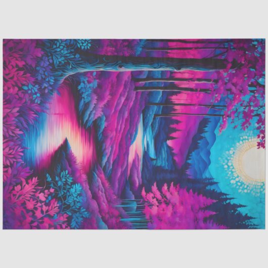 Farbiges Tissue of Batik Forest Art Seidenpapier (Vorderseite)