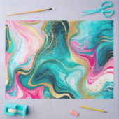 Farbiges Tissue (Tissue) aus Marmorfarben Seidenpapier (Basteln)