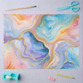 Farbiges Tissue (Tissue) aus Marmorfarben Seidenpapier (Basteln)